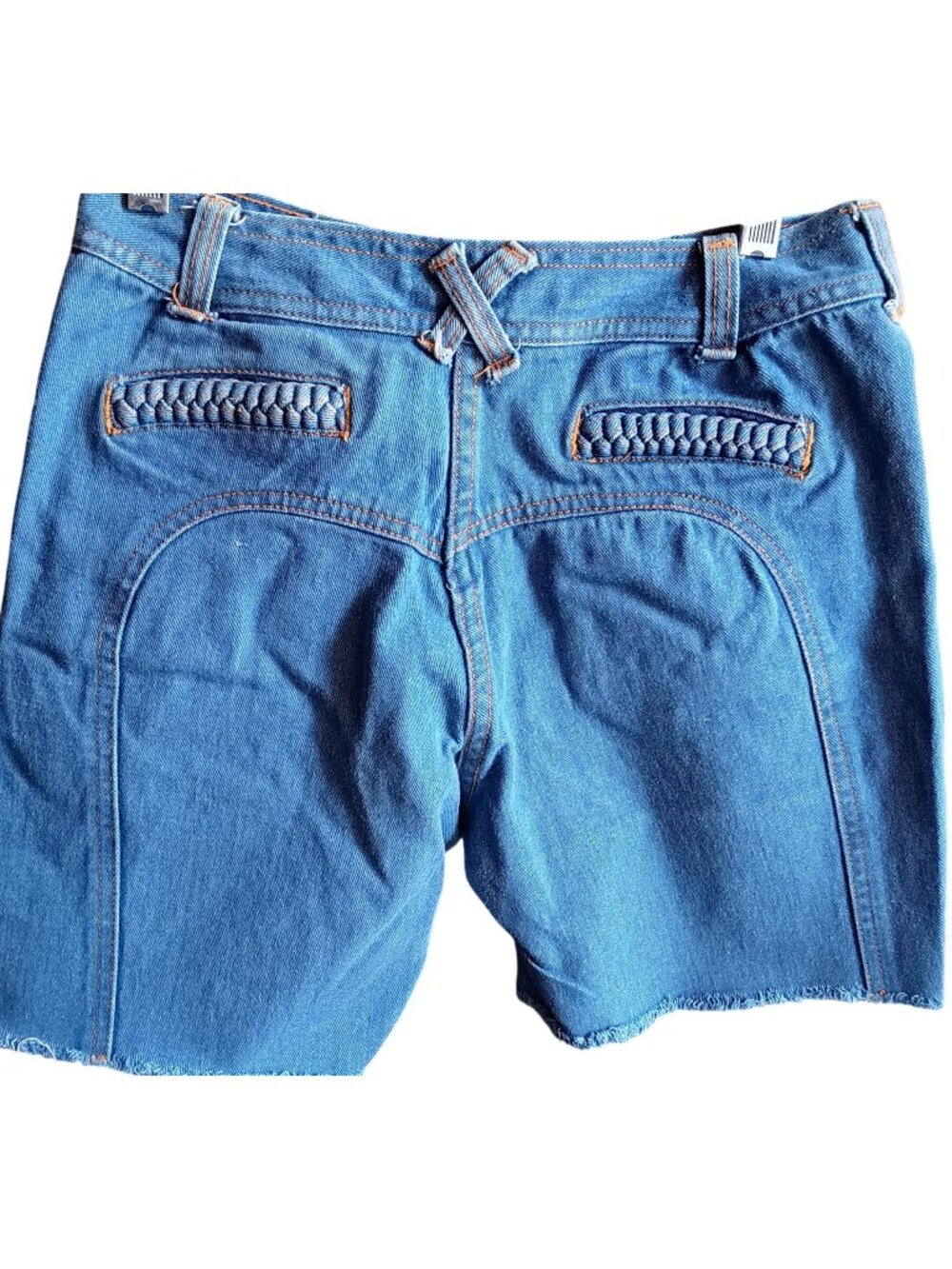 True Vintage Shorts 27" 27W 80's Brittania Denim High-Waisted Braided Cutoff